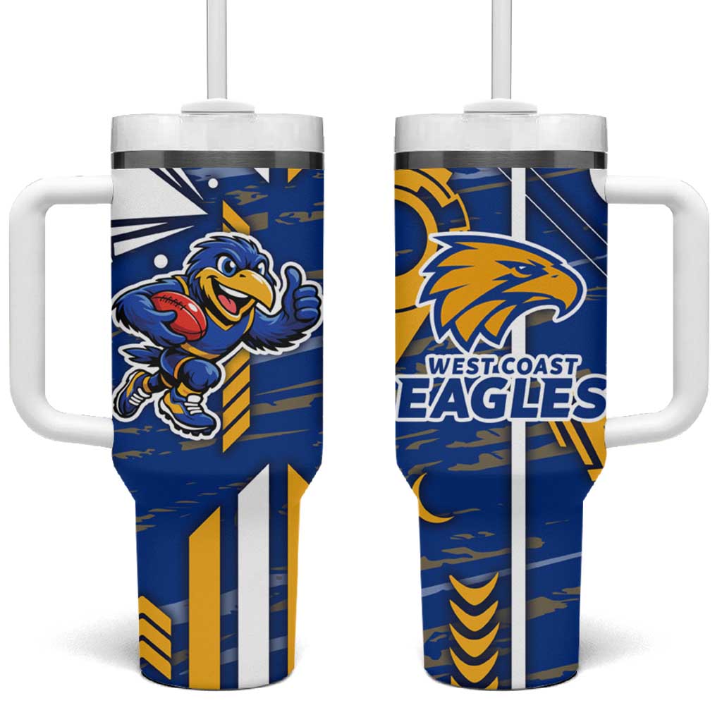 West Coast Eagles Tumbler With Handle Mascot Cartoon Football Illustration Style