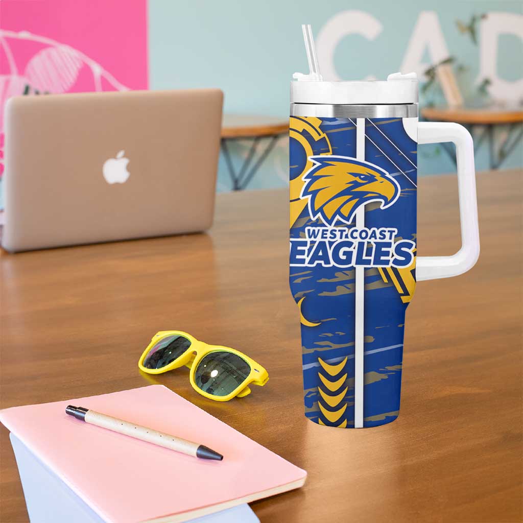 West Coast Eagles Tumbler With Handle Mascot Cartoon Football Illustration Style