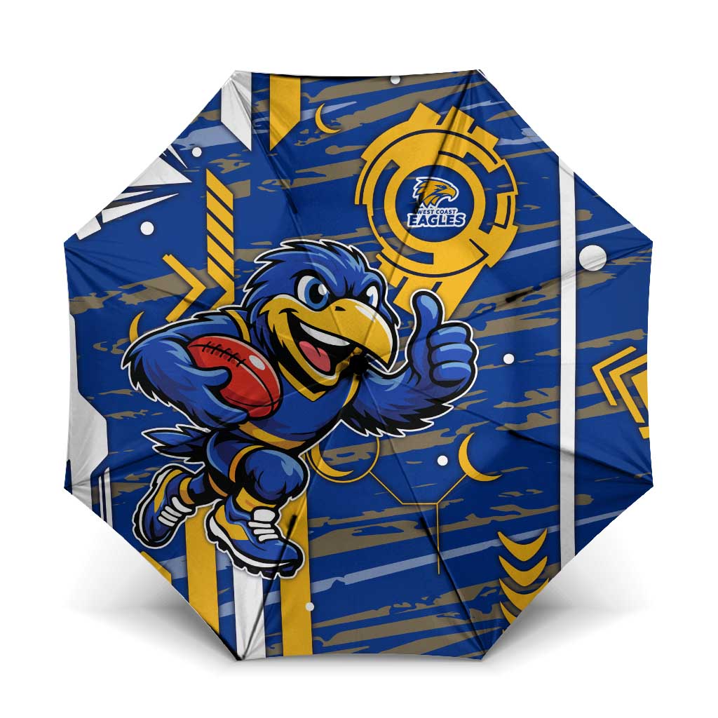 West Coast Eagles Umbrella Mascot Cartoon Football Illustration Style