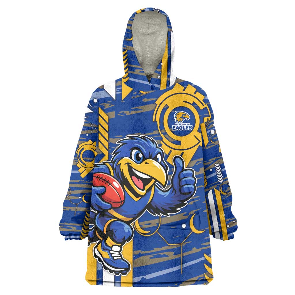 West Coast Eagles Wearable Blanket Hoodie Mascot Cartoon Football Illustration Style