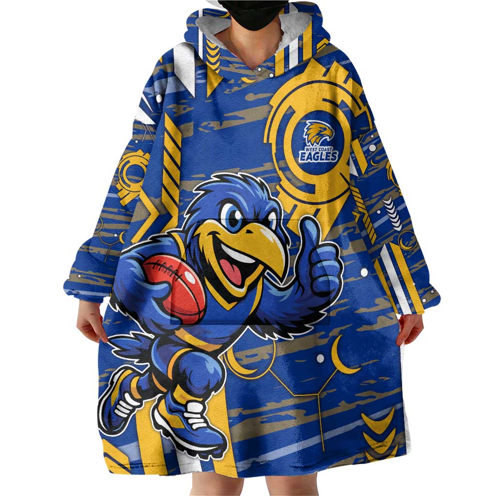 West Coast Eagles Wearable Blanket Hoodie Mascot Cartoon Football Illustration Style
