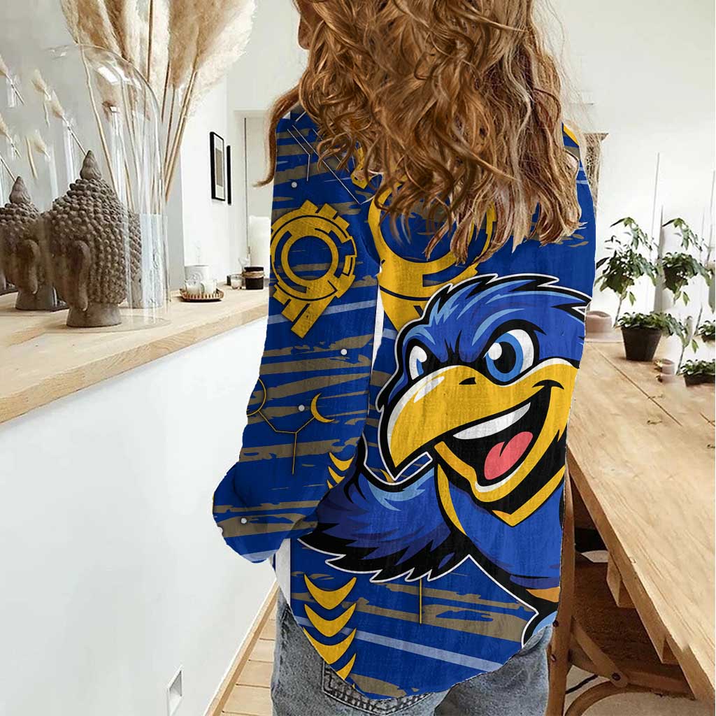 West Coast Eagles Women Casual Shirt Mascot Cartoon Football Illustration Style