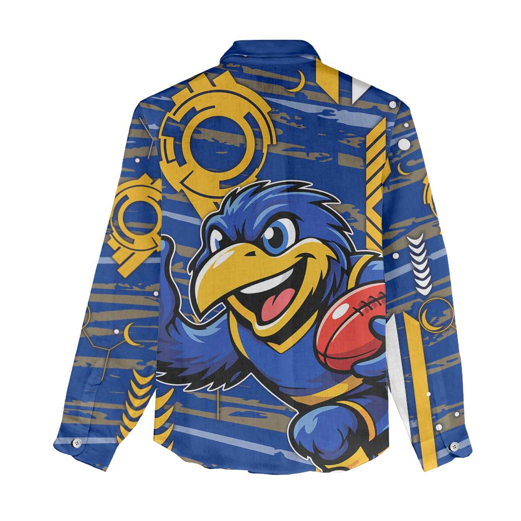 West Coast Eagles Women Casual Shirt Mascot Cartoon Football Illustration Style
