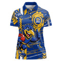 West Coast Eagles Women Polo Shirt Mascot Cartoon Football Illustration Style