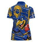 West Coast Eagles Women Polo Shirt Mascot Cartoon Football Illustration Style