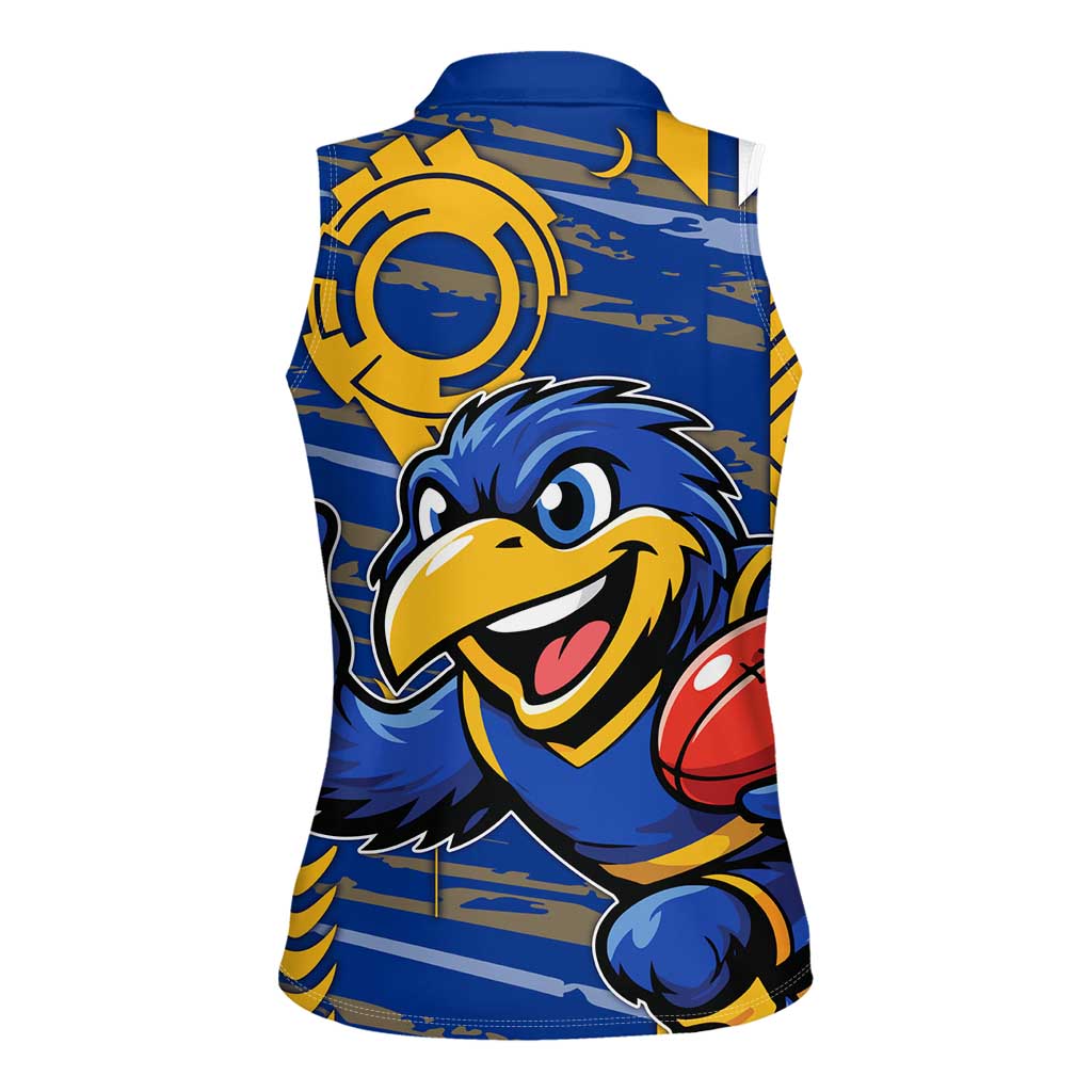 West Coast Eagles Women Sleeveless Polo Shirt Mascot Cartoon Football Illustration Style