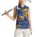 West Coast Eagles Women Sleeveless Polo Shirt Mascot Cartoon Football Illustration Style