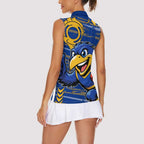 West Coast Eagles Women Sleeveless Polo Shirt Mascot Cartoon Football Illustration Style