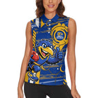 West Coast Eagles Women Sleeveless Polo Shirt Mascot Cartoon Football Illustration Style