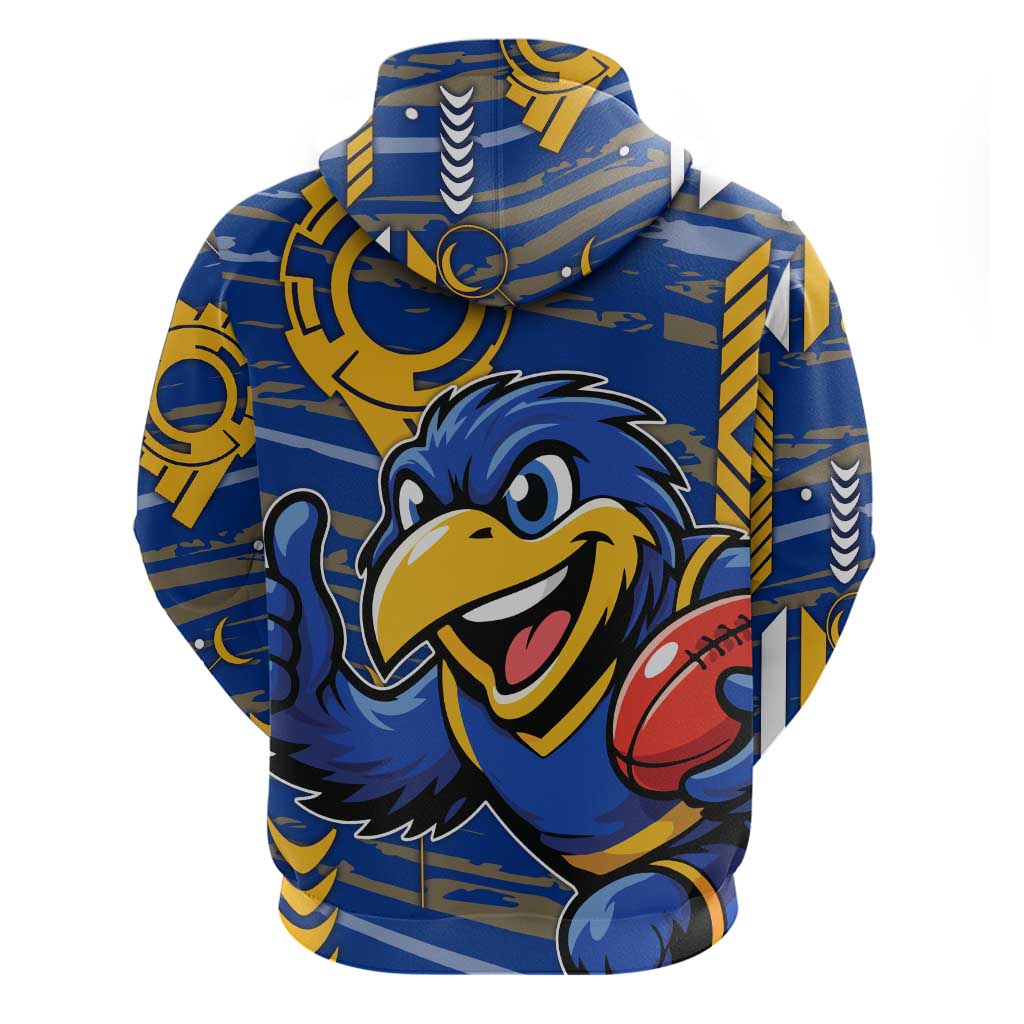 West Coast Eagles Zip Hoodie Mascot Cartoon Football Illustration Style