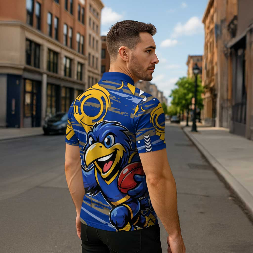 West Coast Eagles Zipper Polo Shirt Mascot Cartoon Football Illustration Style