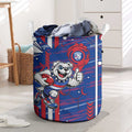 Western Bulldogs Laundry Basket Mascot Cartoon Football Illustration Style