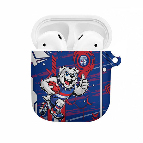 Western Bulldogs AirPods Case Mascot Cartoon Football Illustration Style