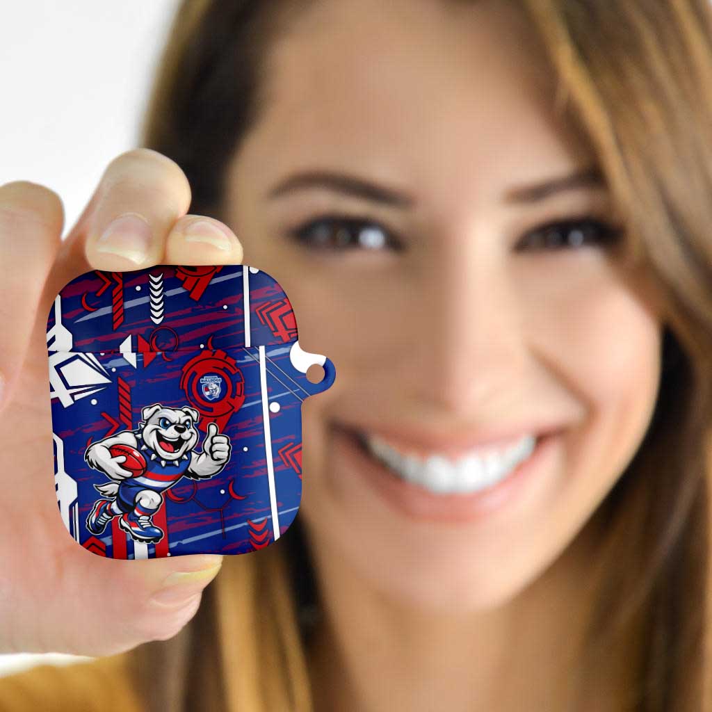 Western Bulldogs AirPods Case Mascot Cartoon Football Illustration Style