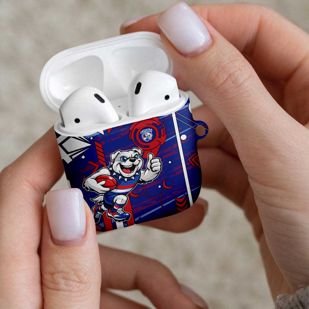 Western Bulldogs AirPods Case Mascot Cartoon Football Illustration Style