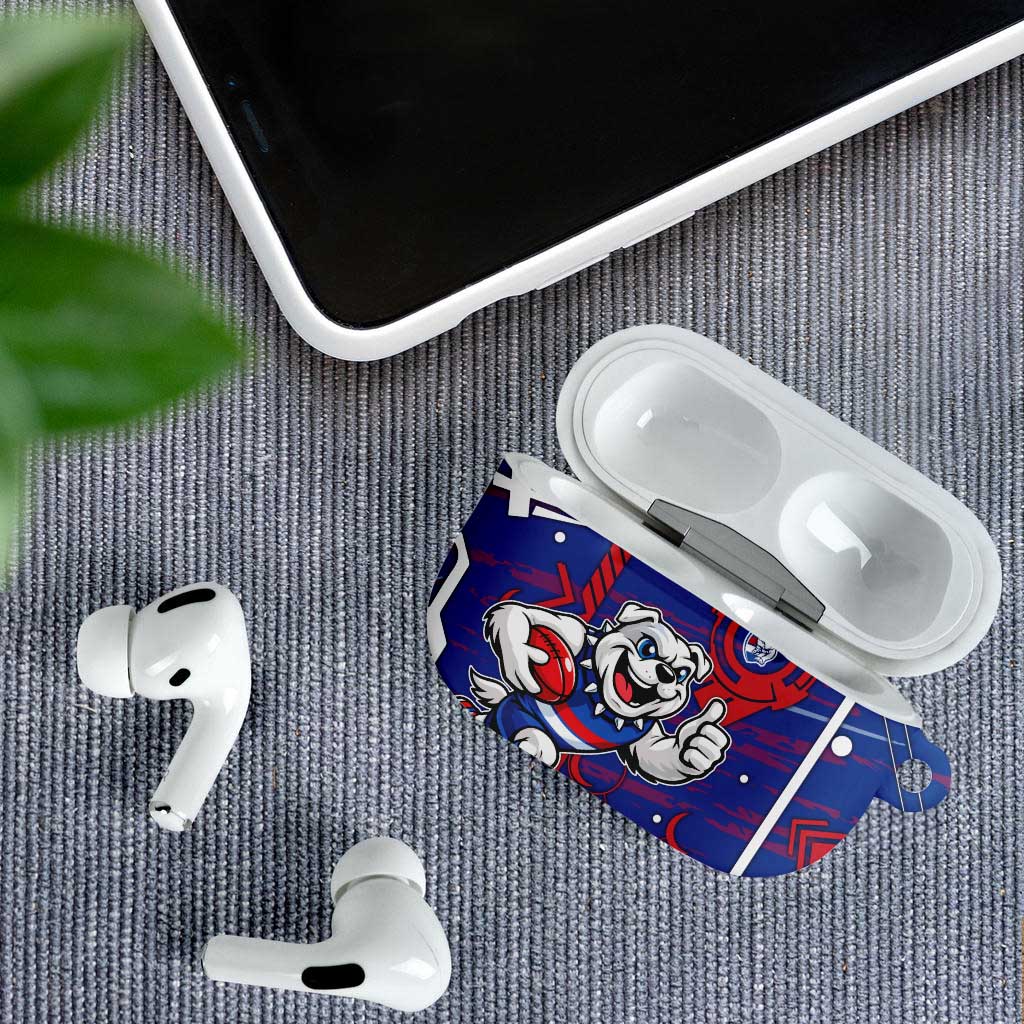 Western Bulldogs AirPods Case Mascot Cartoon Football Illustration Style