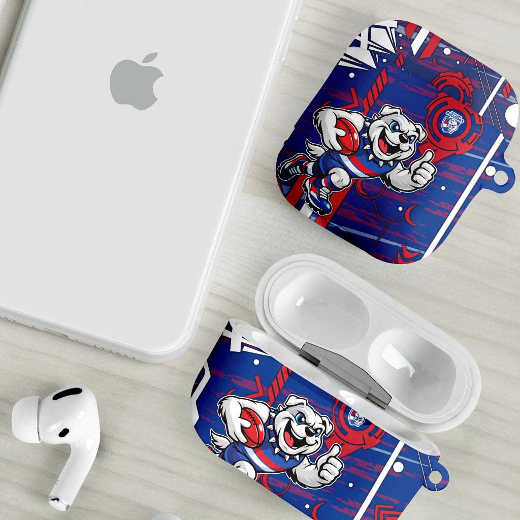 Western Bulldogs AirPods Case Mascot Cartoon Football Illustration Style