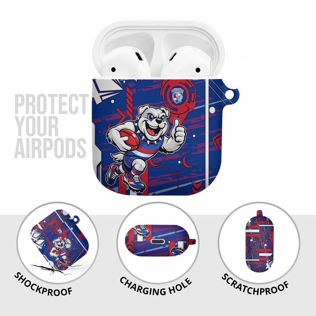 Western Bulldogs AirPods Case Mascot Cartoon Football Illustration Style