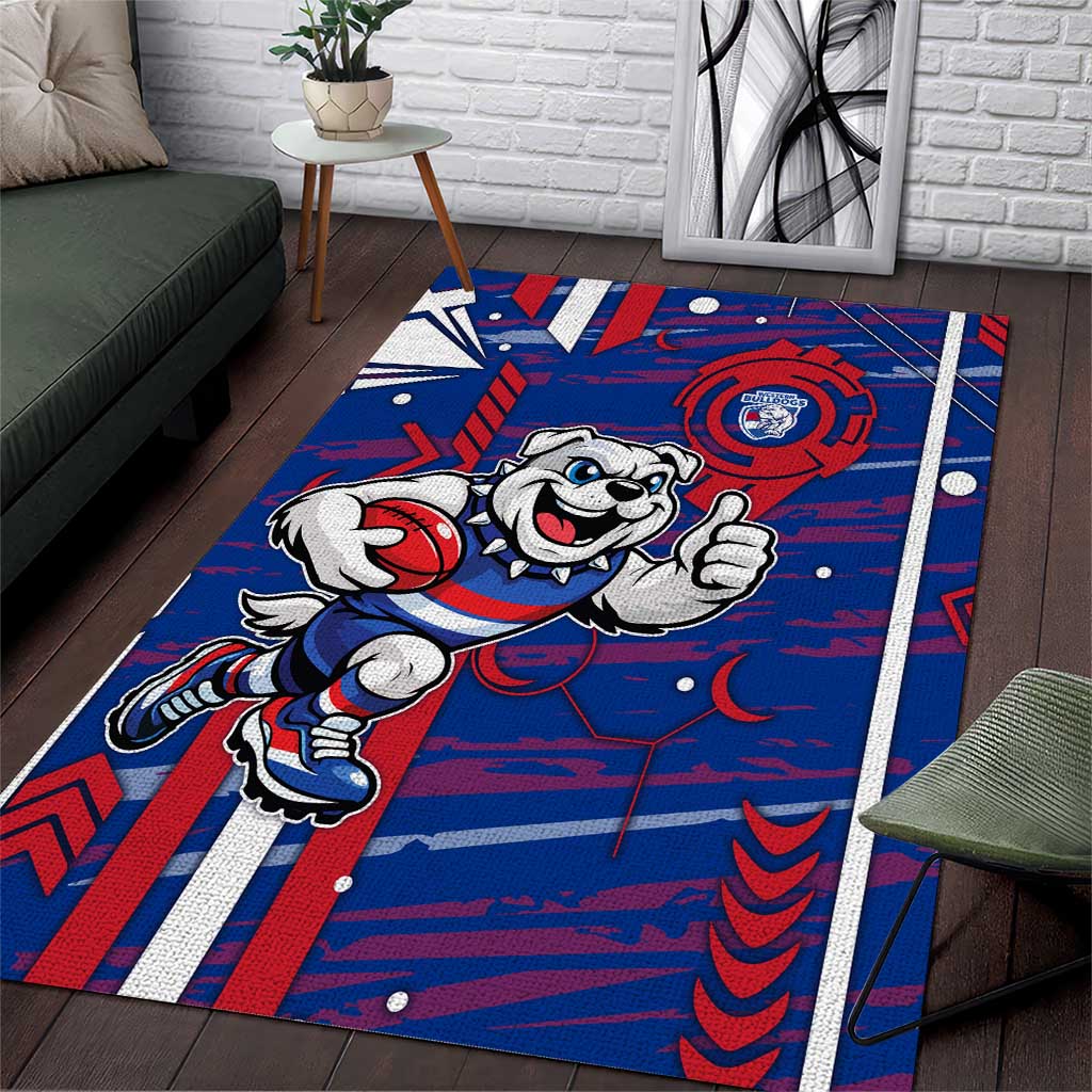 Western Bulldogs Area Rug Mascot Cartoon Football Illustration Style