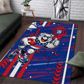 Western Bulldogs Area Rug Mascot Cartoon Football Illustration Style