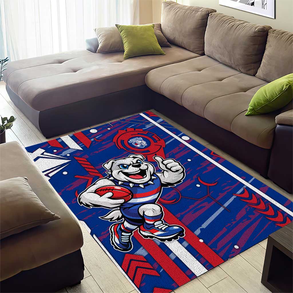 Western Bulldogs Area Rug Mascot Cartoon Football Illustration Style