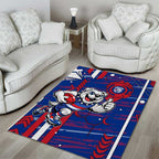 Western Bulldogs Area Rug Mascot Cartoon Football Illustration Style