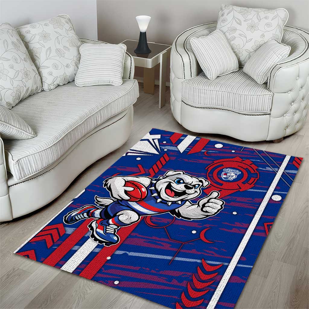 Western Bulldogs Area Rug Mascot Cartoon Football Illustration Style