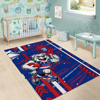 Western Bulldogs Area Rug Mascot Cartoon Football Illustration Style