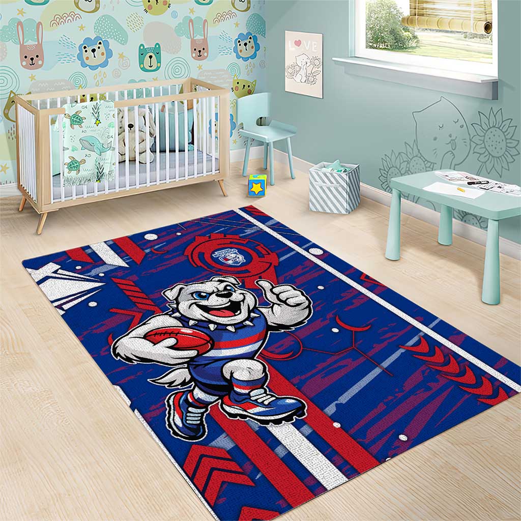 Western Bulldogs Area Rug Mascot Cartoon Football Illustration Style