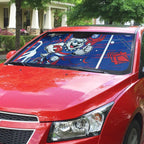 Western Bulldogs Auto Sun Shade Mascot Cartoon Football Illustration Style