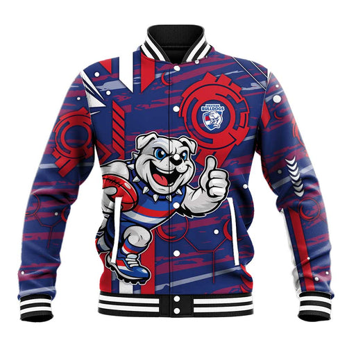 Western Bulldogs Baseball Jacket Mascot Cartoon Football Illustration Style