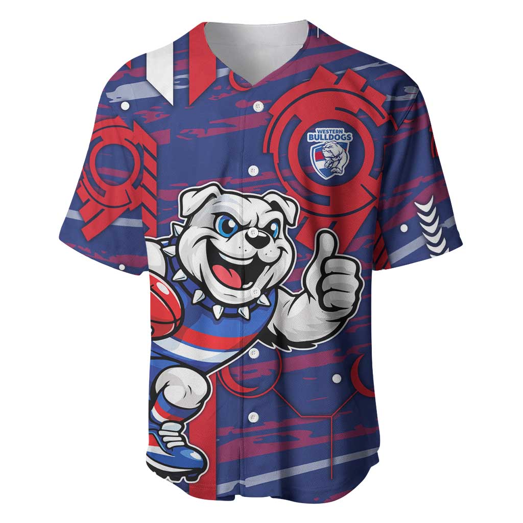 Western Bulldogs Baseball Jersey Mascot Cartoon Football Illustration Style