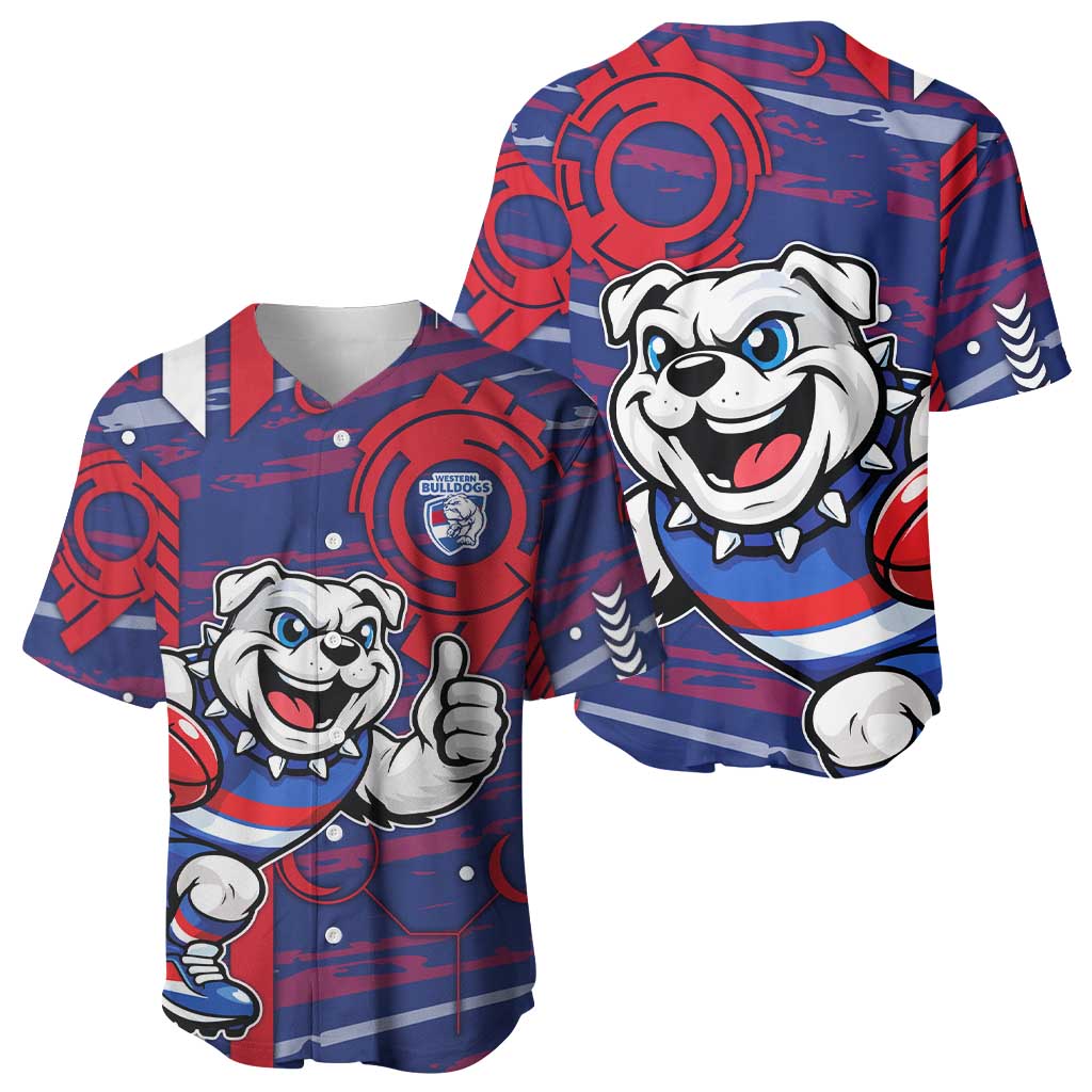 Western Bulldogs Baseball Jersey Mascot Cartoon Football Illustration Style