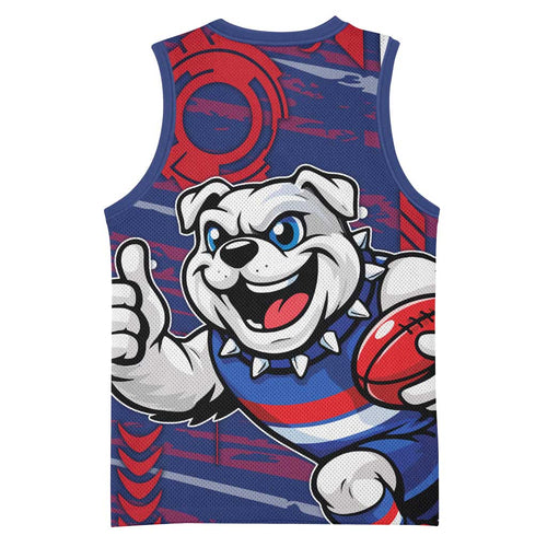 Western Bulldogs Basketball Jersey Mascot Cartoon Football Illustration Style