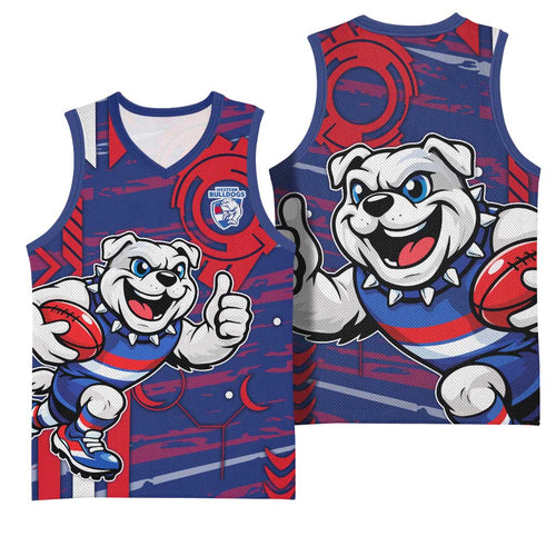 Western Bulldogs Basketball Jersey Mascot Cartoon Football Illustration Style