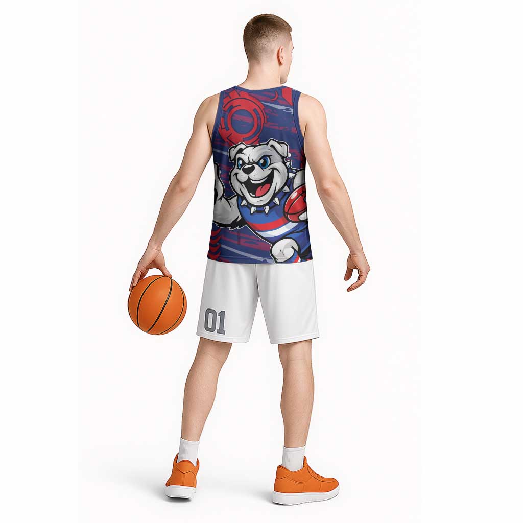 Western Bulldogs Basketball Jersey Mascot Cartoon Football Illustration Style