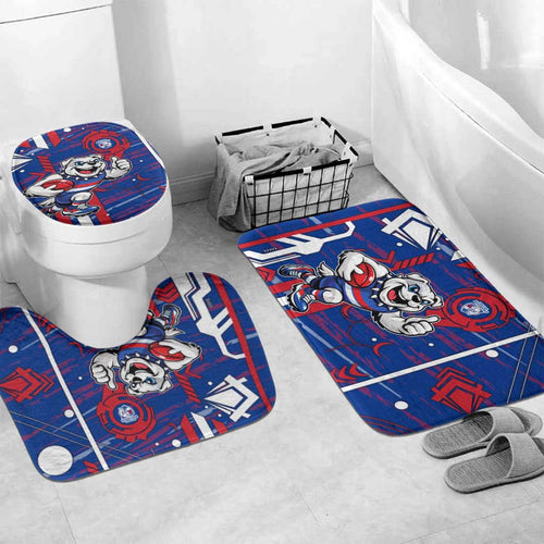 Western Bulldogs Bathroom Set Mascot Cartoon Football Illustration Style