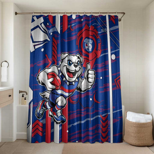 Western Bulldogs Bathroom Set Mascot Cartoon Football Illustration Style