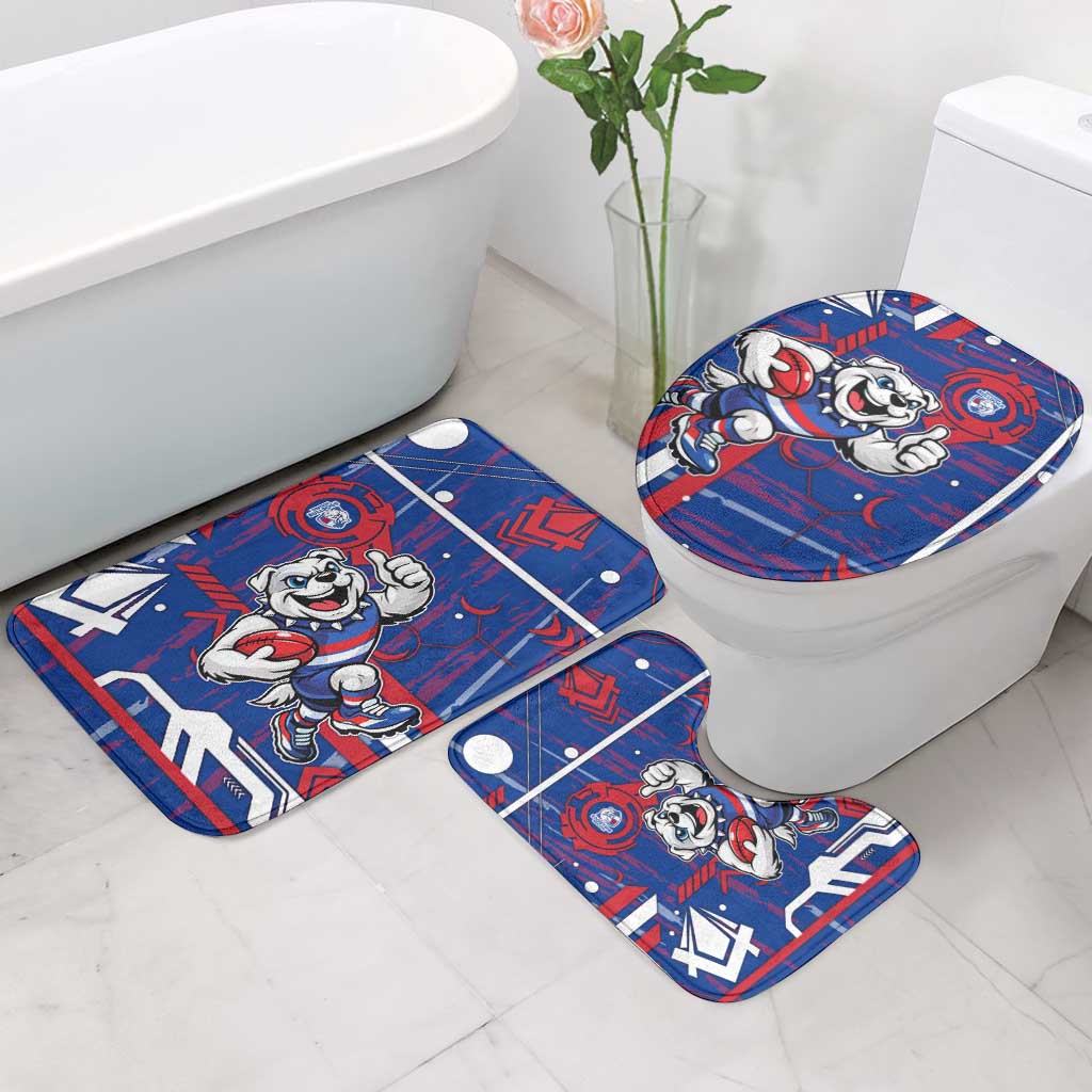 Western Bulldogs Bathroom Set Mascot Cartoon Football Illustration Style