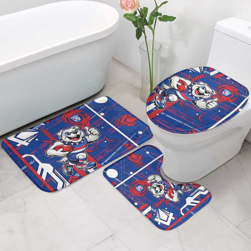 Western Bulldogs Bathroom Set Mascot Cartoon Football Illustration Style