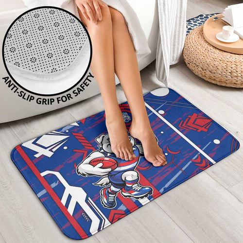 Western Bulldogs Bathroom Set Mascot Cartoon Football Illustration Style
