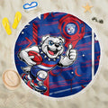 Western Bulldogs Beach Blanket Mascot Cartoon Football Illustration Style