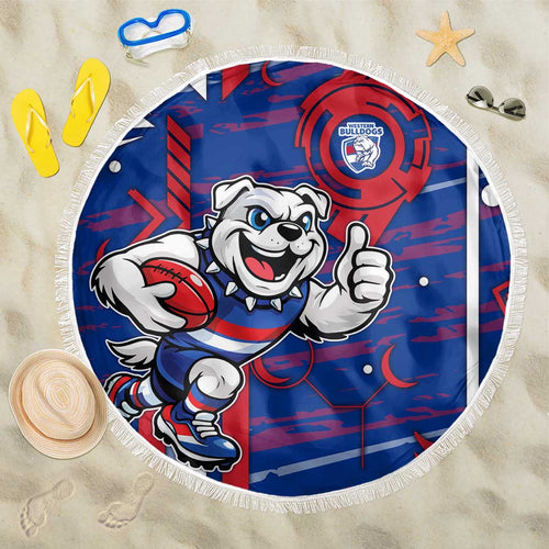 Western Bulldogs Beach Blanket Mascot Cartoon Football Illustration Style