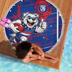 Western Bulldogs Beach Blanket Mascot Cartoon Football Illustration Style