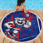 Western Bulldogs Beach Blanket Mascot Cartoon Football Illustration Style