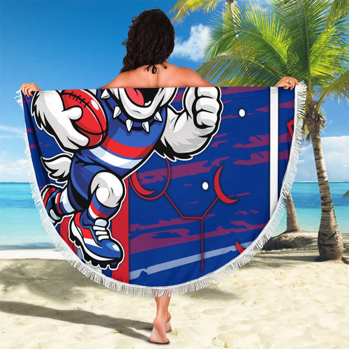 Western Bulldogs Beach Blanket Mascot Cartoon Football Illustration Style