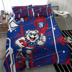 Western Bulldogs Bedding Set Mascot Cartoon Football Illustration Style