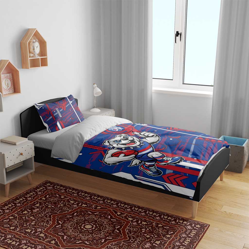 Western Bulldogs Bedding Set Mascot Cartoon Football Illustration Style