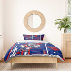Western Bulldogs Bedding Set Mascot Cartoon Football Illustration Style