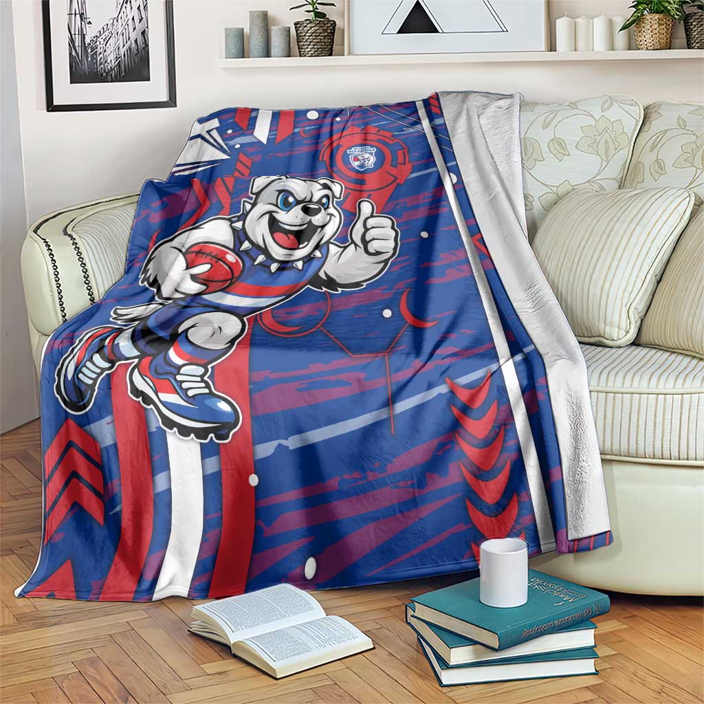 Western Bulldogs Blanket Mascot Cartoon Football Illustration Style